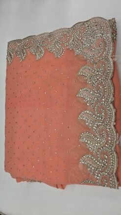 Peach Stone Work Saree
