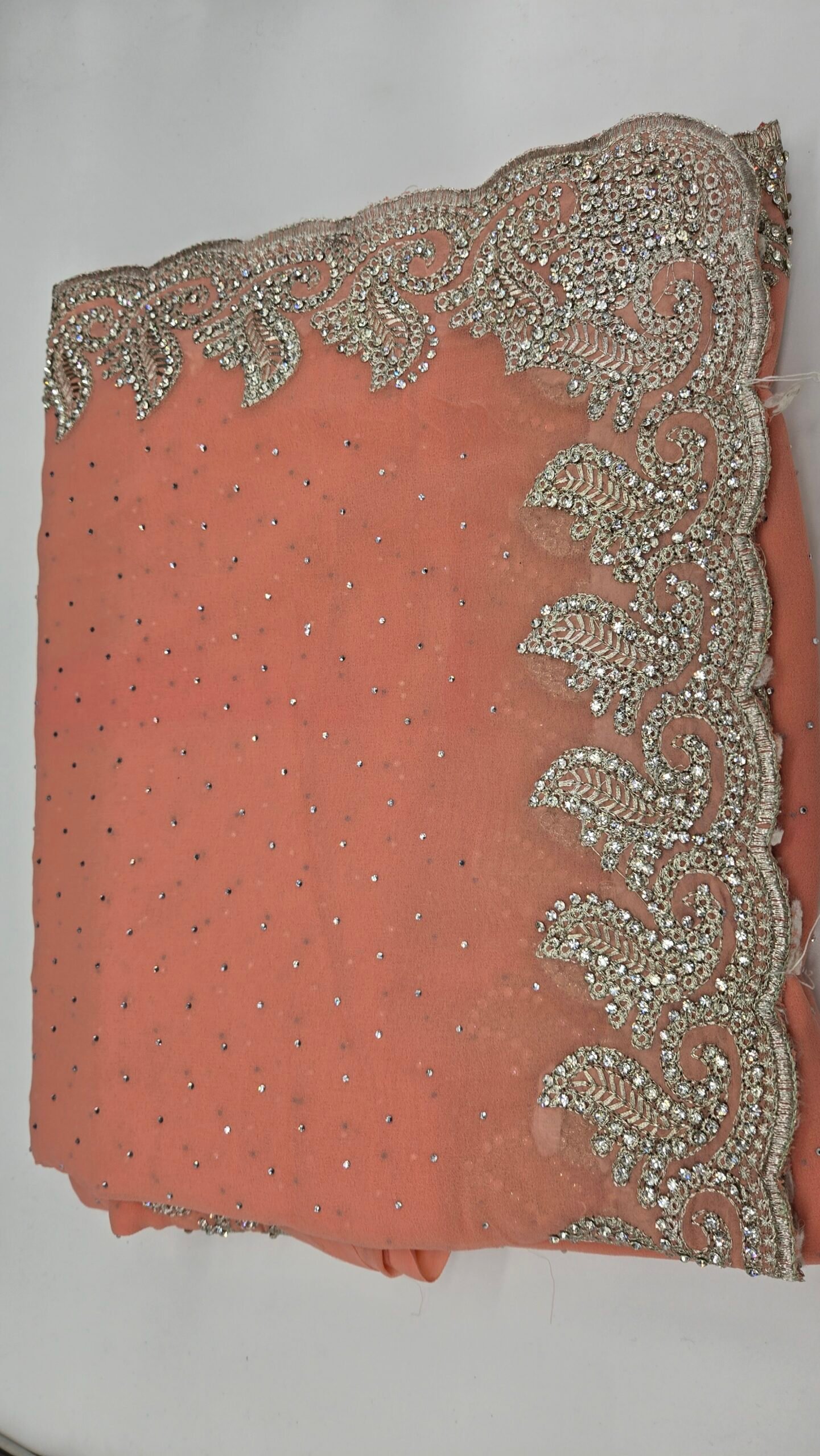 Peach Stone Work Saree