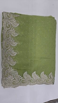 Sage Green Stone Work Saree