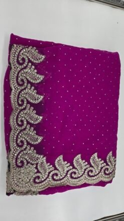 Magenta Stone Work Saree