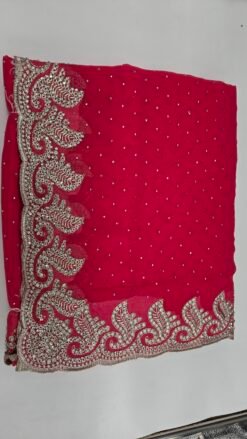 Fuchsia Stone Work Saree