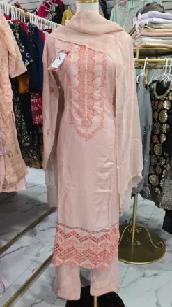 Pink Pakistani Linen Embroidery