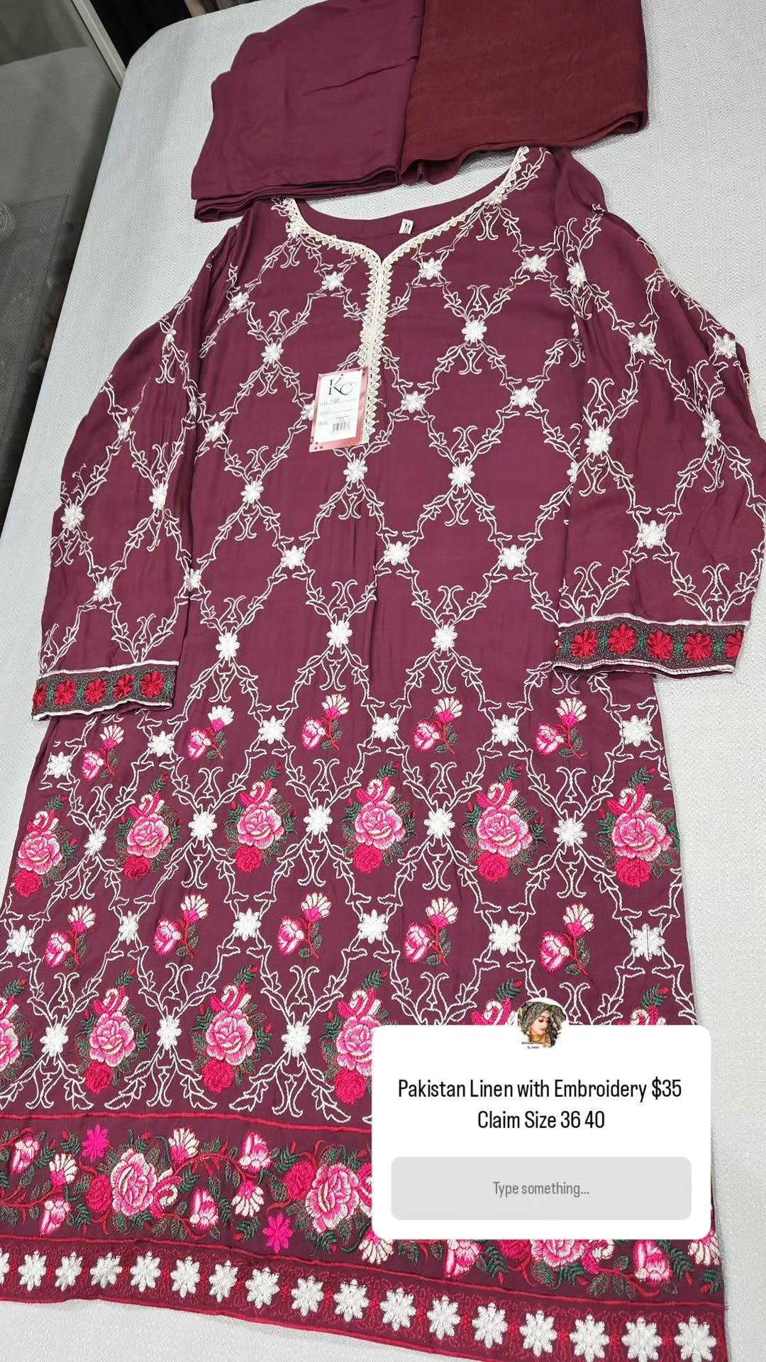 Pakistani Linen Embroidery
