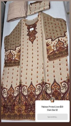 Brown Pakistani Linen Dress