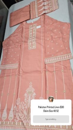 Pink Pakistani Linen Dress