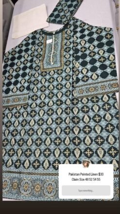 Blue/White Pakistani Linen Dress