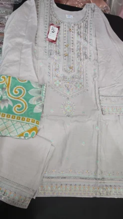 Light Gray Pakistani Linen Dress