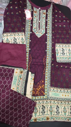 Maroon Pakistani Linen Dress