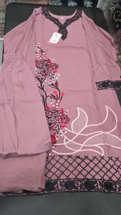 Muave Pakistani Linen Embroidery