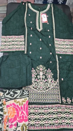 Green Pakistani Linen Embroidery