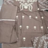 Brown Pakistani Linen Embroidery