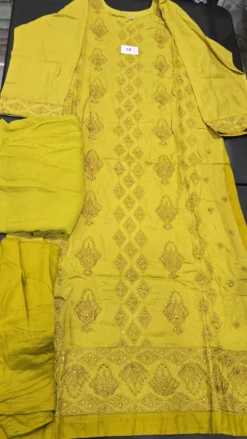 Mustard Pakistani Linen Embroidery