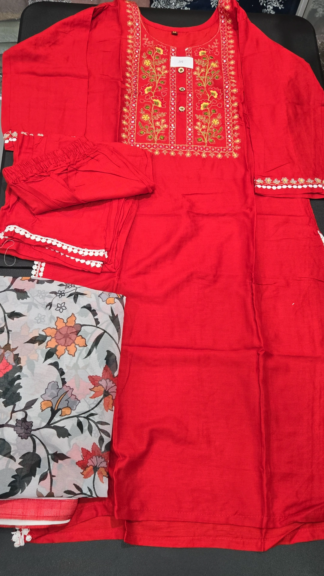 Red Pakistani Linen Embroidery