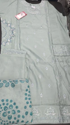 Mint Pakistani Linen Dress