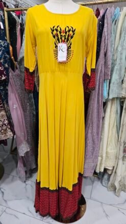 Mustard Yellow Long Kurti Top