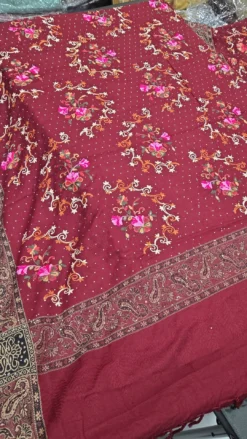 Maroon Stonework Shawl KC32