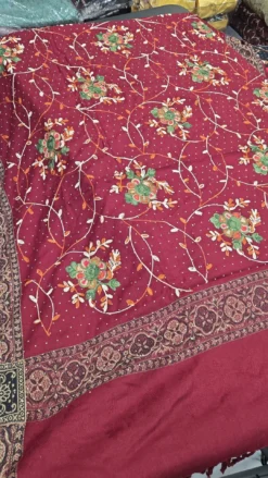 Maroon Stonework Shawl KC34
