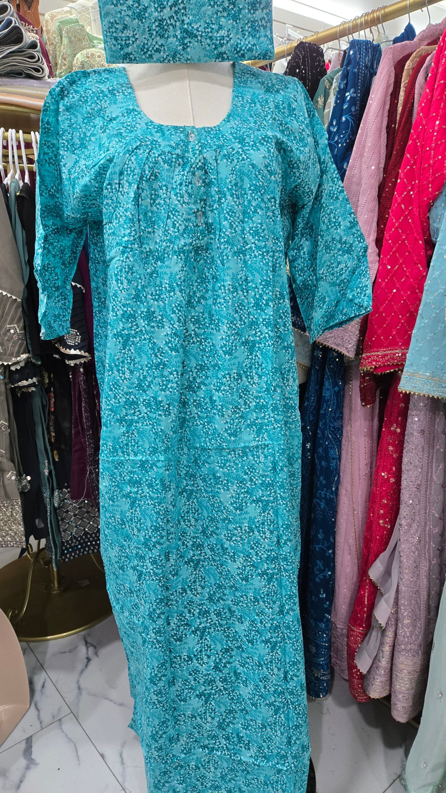 Cotton Maxi with matching scarf KC698