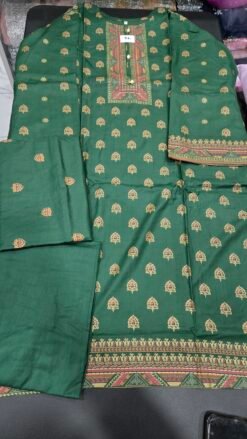 Green 3PC Linen dress KC539