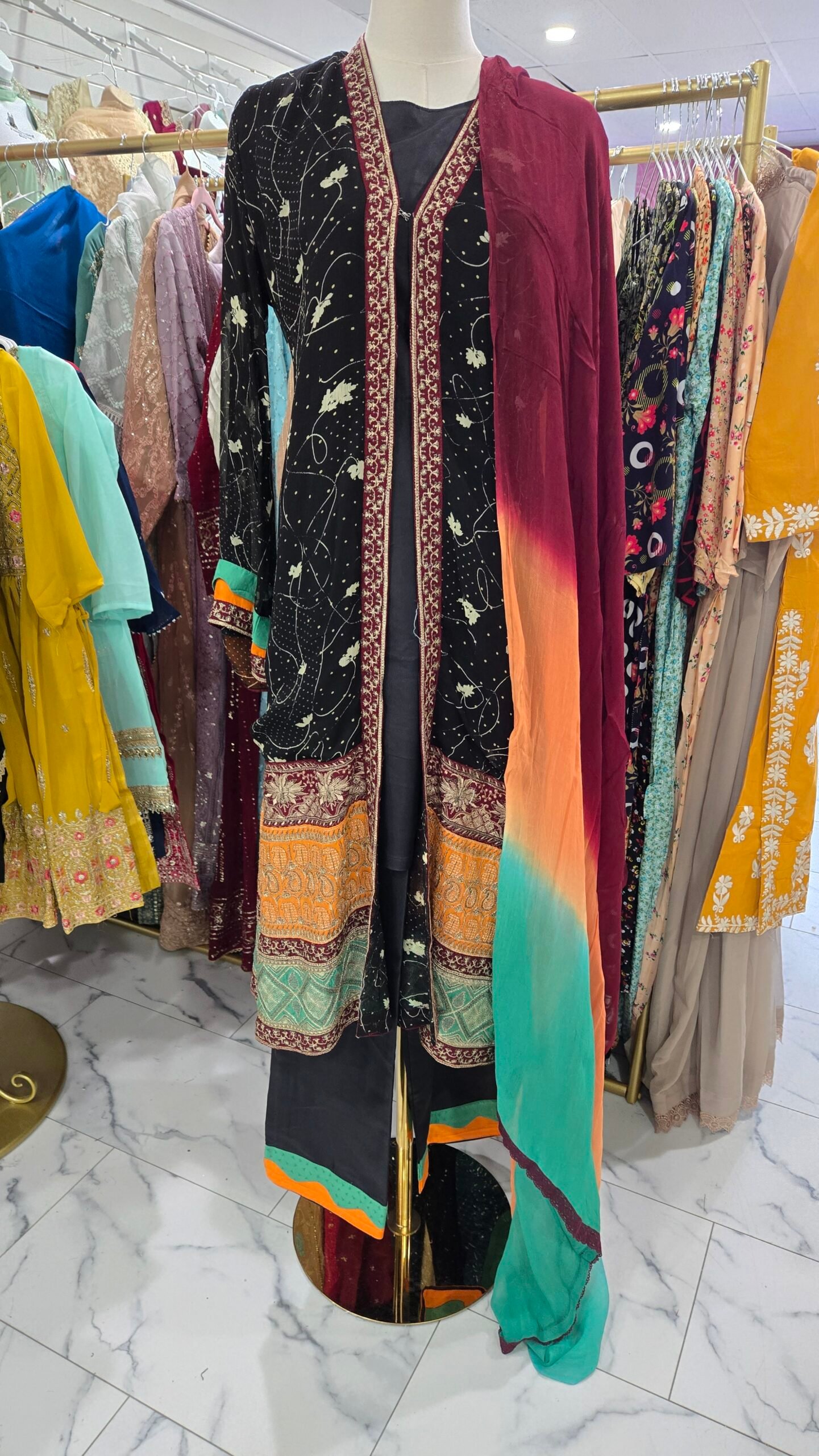 Black/Multi 4PC Dress KC447