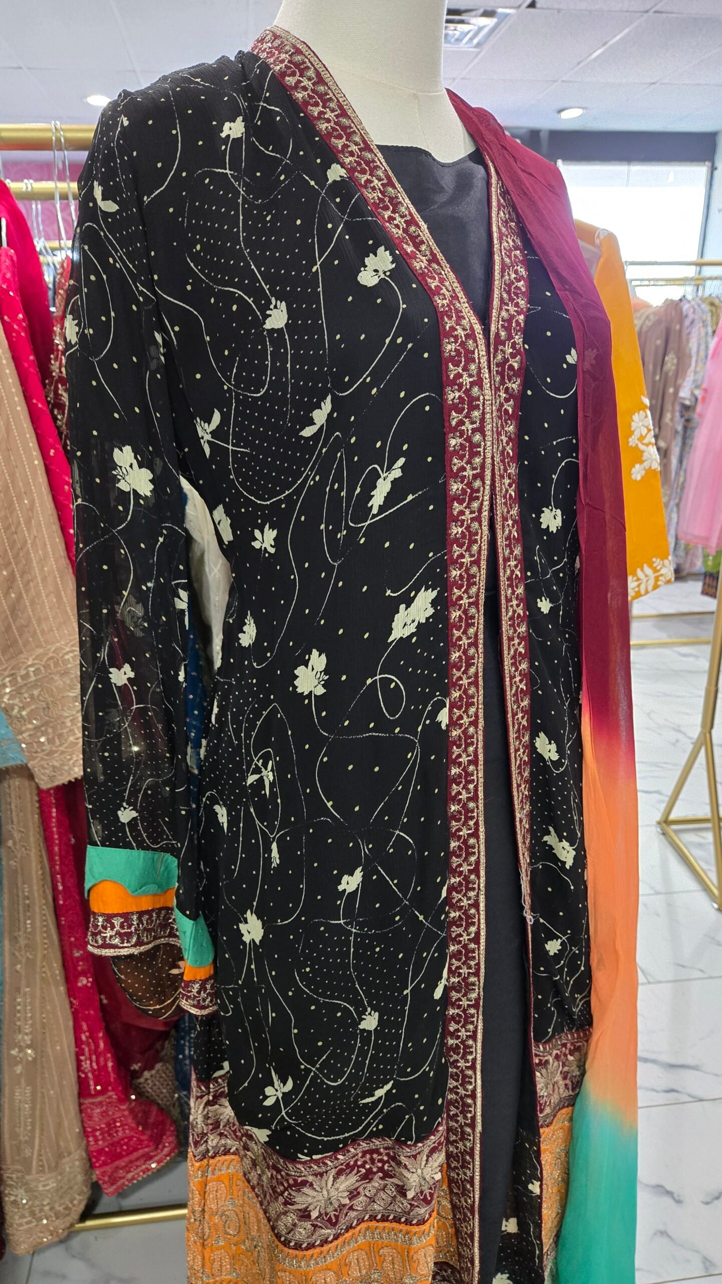 Black/Multi 4PC Dress KC447 - Image 2