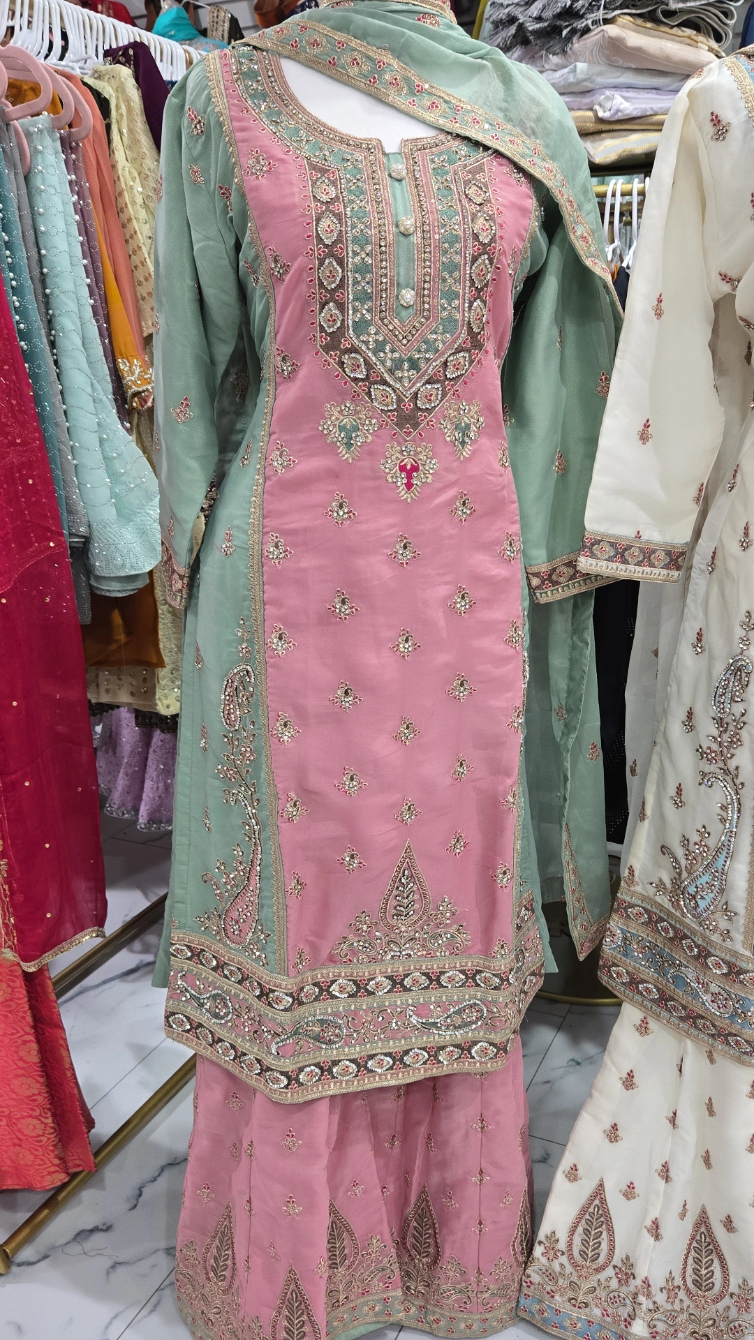 Handwork Partywear Sharara Dress KC865