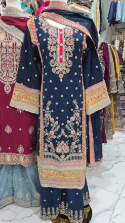 Navy Handwork Sharara KC862