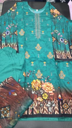 Teal 3PC Linen dress KC521