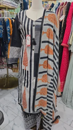 Black 3PC Cotton dress KC556