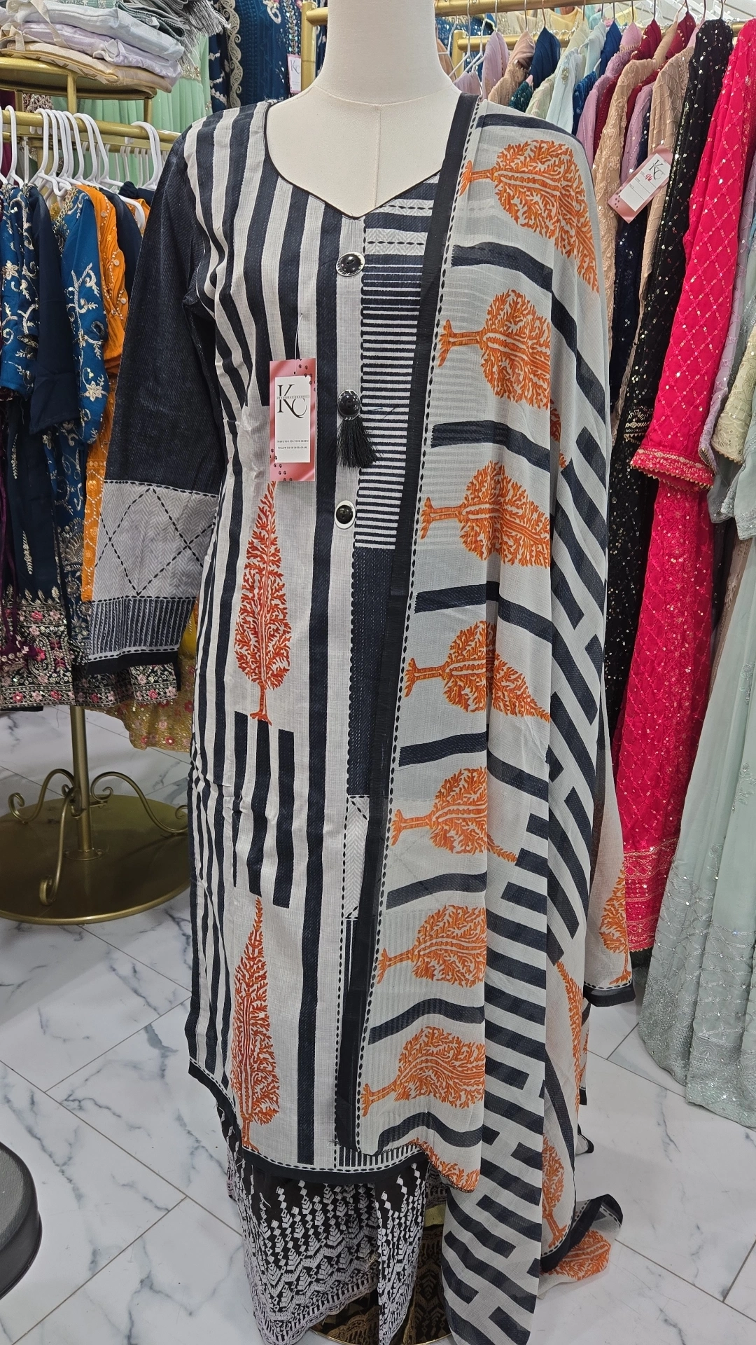 Black 3PC Cotton dress KC556