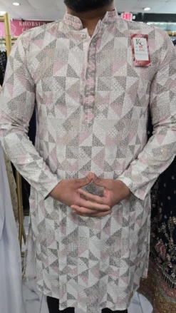 Mens Pink Chikankari Panjabi KC414