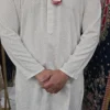 Mens White Chikankari Panjabi KC418