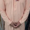 Mens Peach Chikankari Panjabi KC416