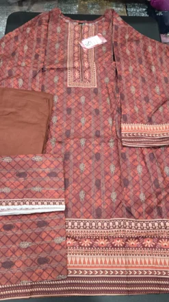 Brown 3PC Linen dress KC540