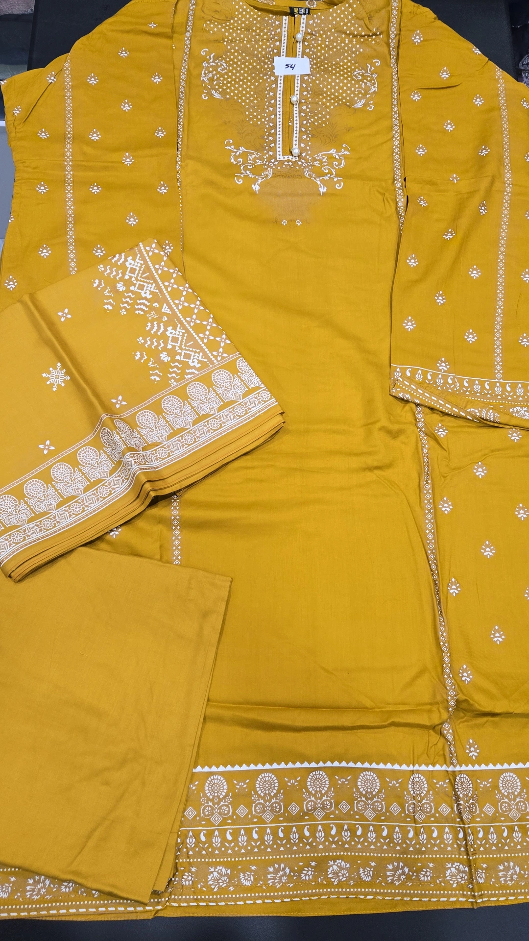 Mustard 3PC Linen dress KC536