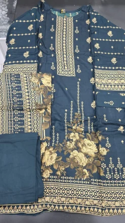 Dark Green 3PC Linen dress KC534
