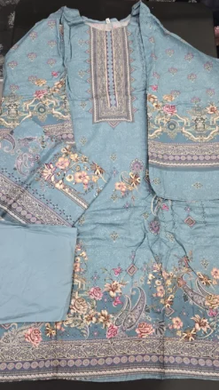 Light blue 3PC Linen dress KC532