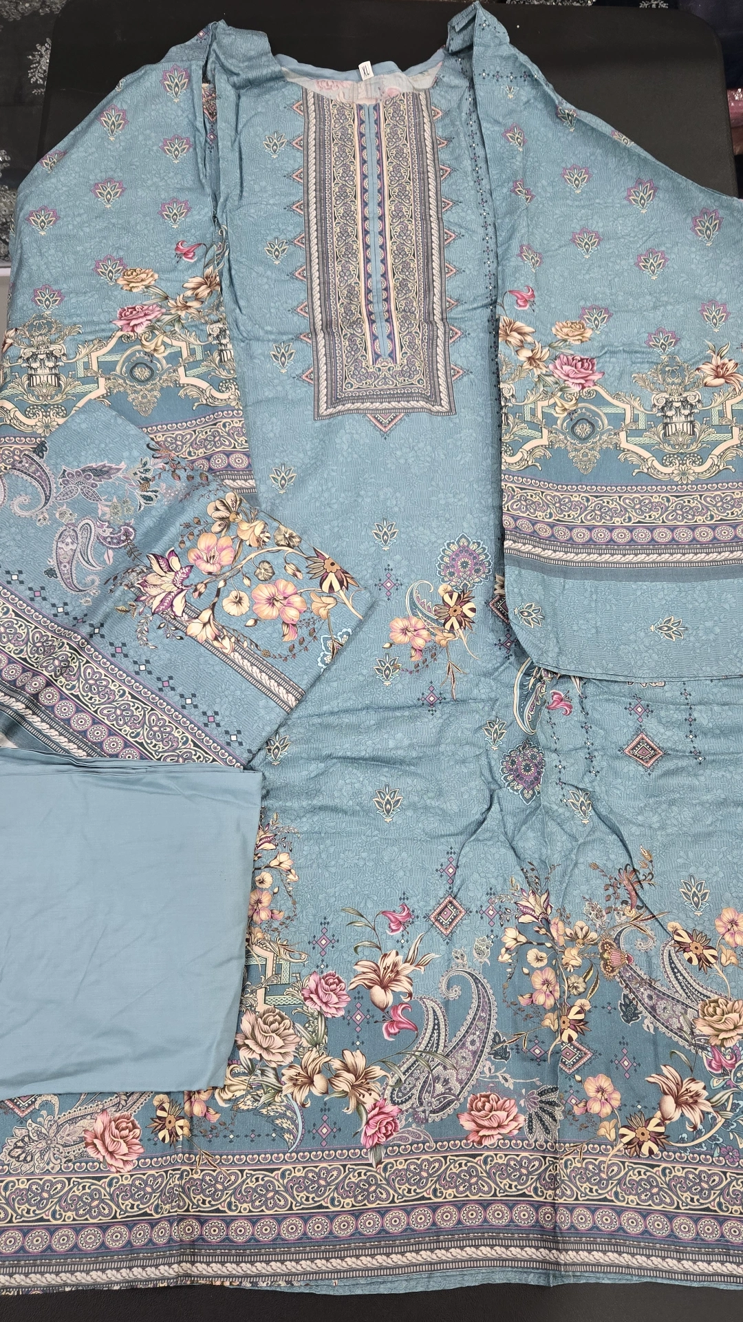 Light blue 3PC Linen dress KC532