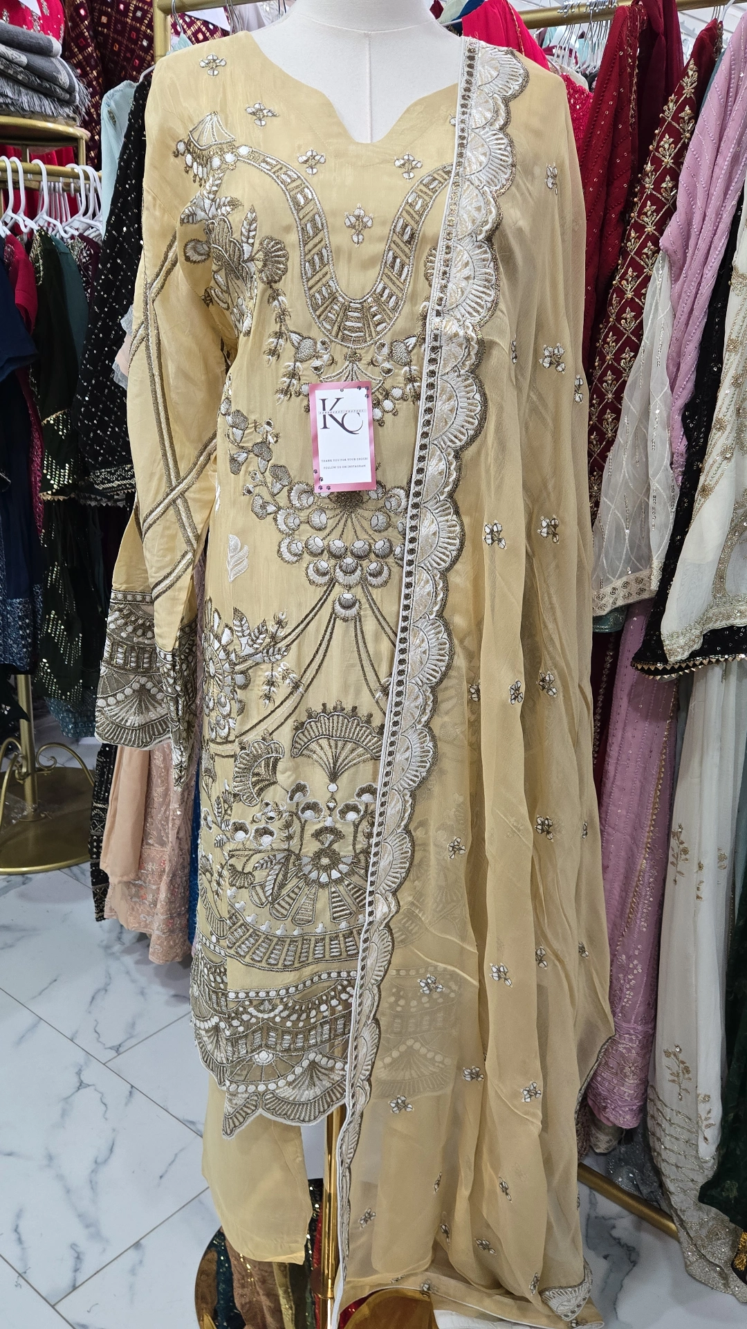 Silk Embroidery Work Kameez KC210