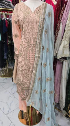 Silk Embroidery Work Kameez KC212