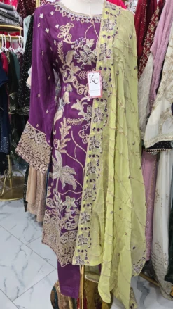 Silk Embroidery Work Kameez KC211