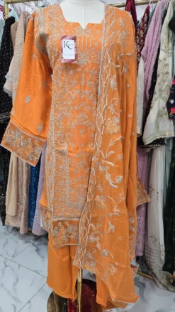 Silk Embroidery Work Kameez KC213