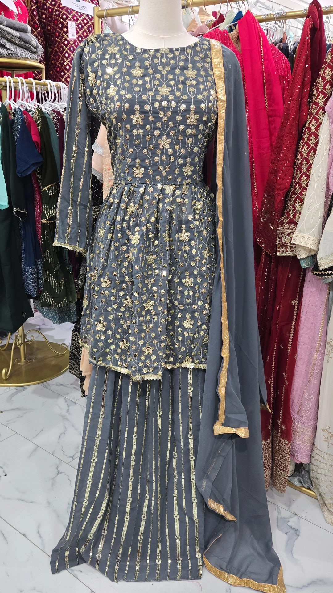Gray Lehenga KC265