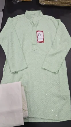 Boys Light Green Chikankari Panjabi KC425