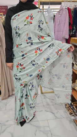 Alternative view of Multi Printed Pleated Saree KC347