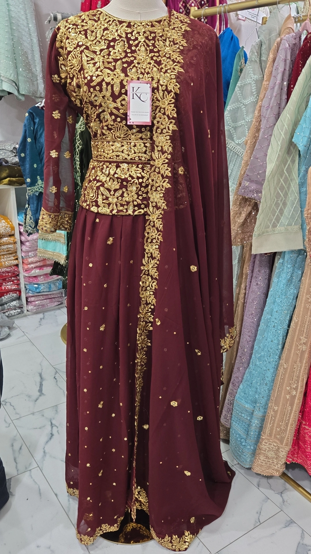 Deep Maroon lehenga KC352