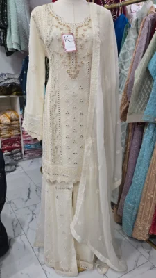 Cream Partywear Sharara KC354