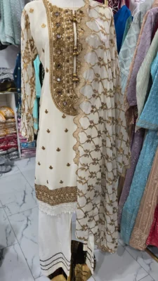 Cream/Gold Chiffon Partywear KC358