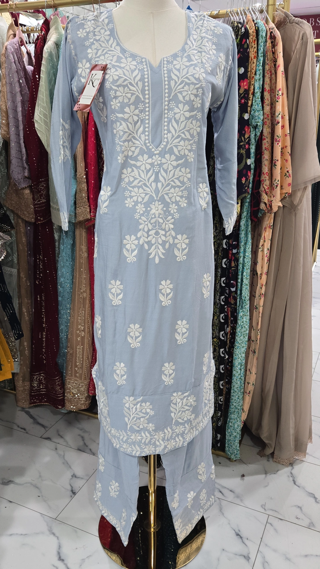 Powder Blue Cotton Cord Set 2PC KC430