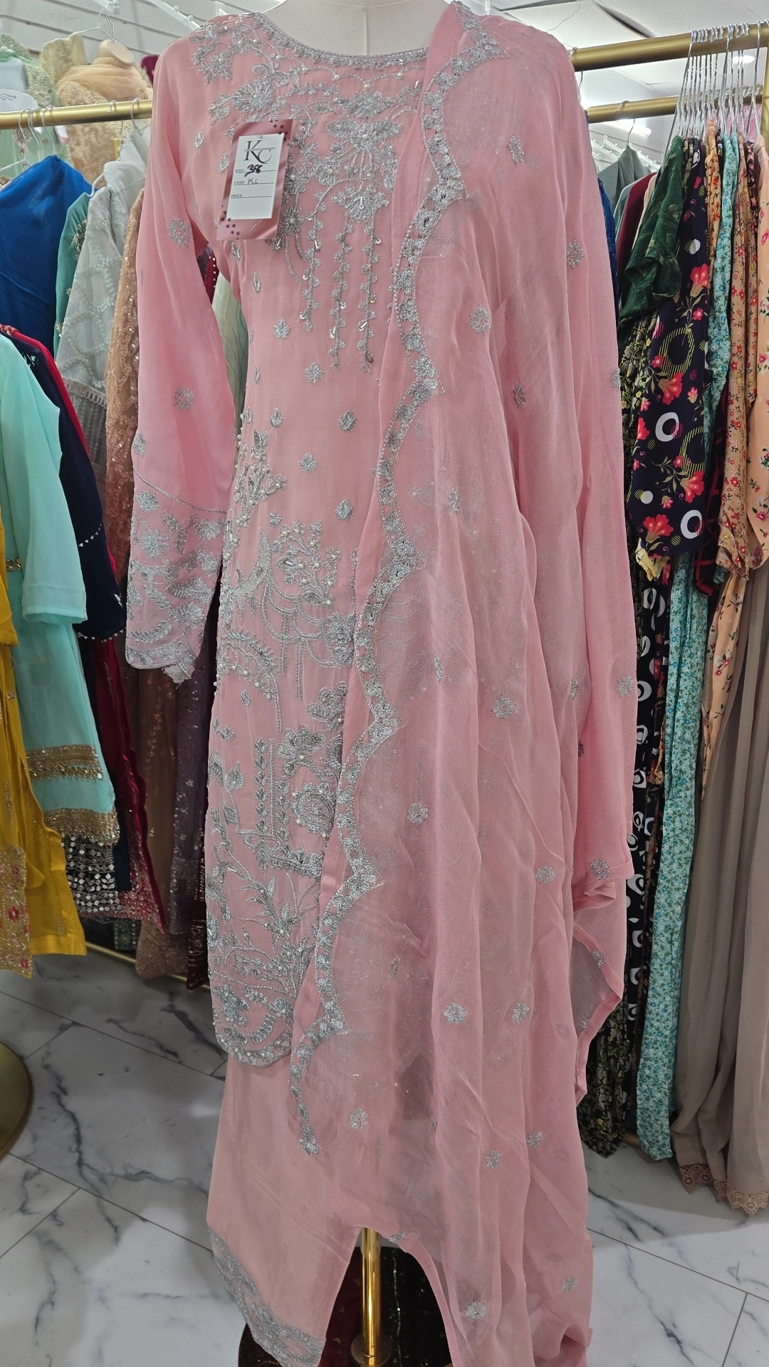 Pink Chiffon Dress KC520